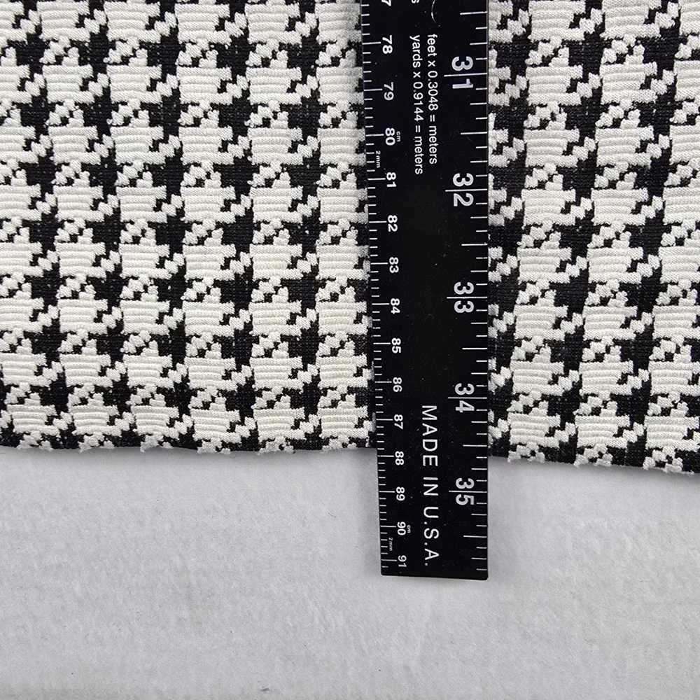 Calvin Klein Houndstooth Sheath Dress Women 6 Black White Short Sleeve Workwear
